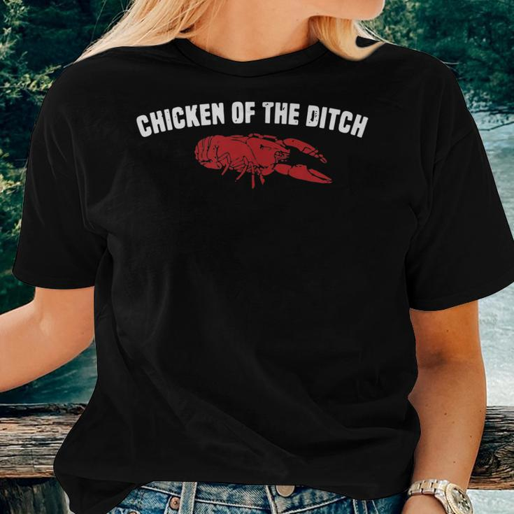 Crawfish Chicken Of The Ditch Crayfish Cajun Joke Women T-shirt Gifts for Her