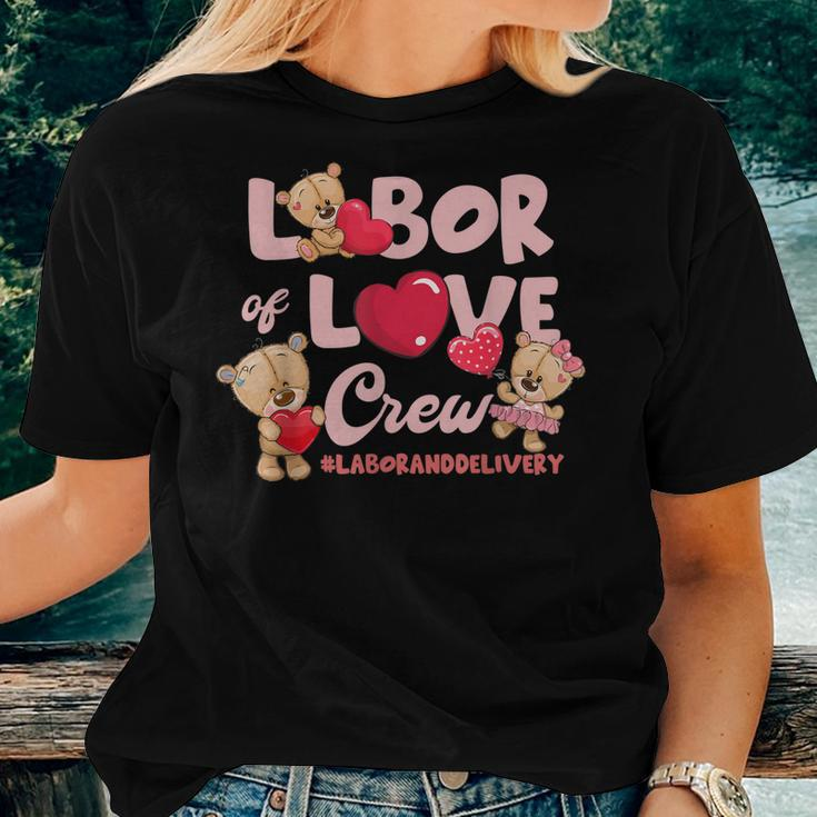 Cute Bear Funny Labor And Delivery Nurse Valentines Day Women T-shirt Gifts for Her