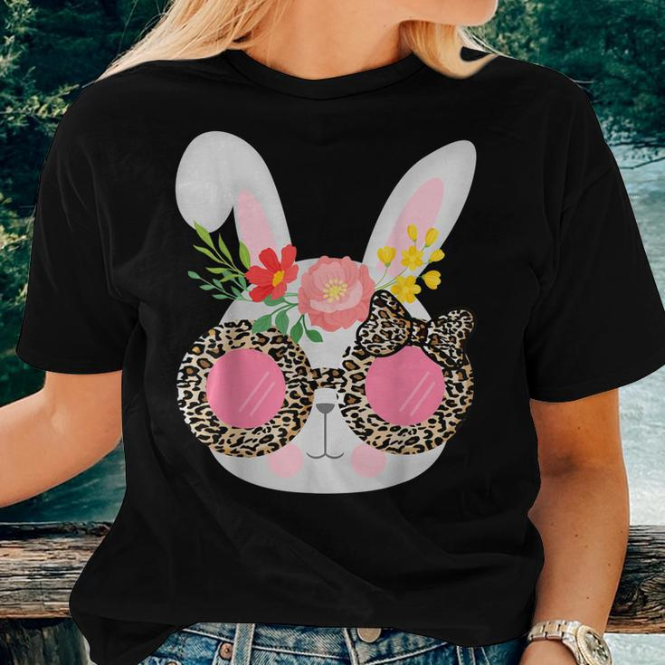Cute Bunny Face Leopard Glasses Easter For Women N Girl Women T-shirt Gifts for Her