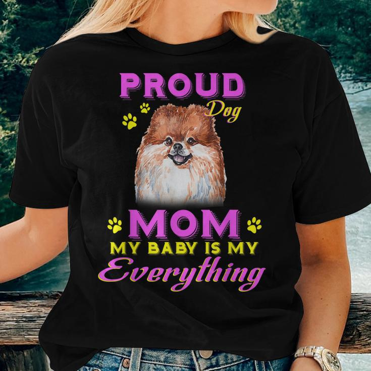 Cute Dogs Proud Dog Pomeranian Mom Women T-shirt Gifts for Her