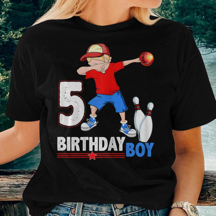 Dabbing Bowler BowlingShirt 5Th Birthday Boys Party Tees Women T-shirt Gifts for Her