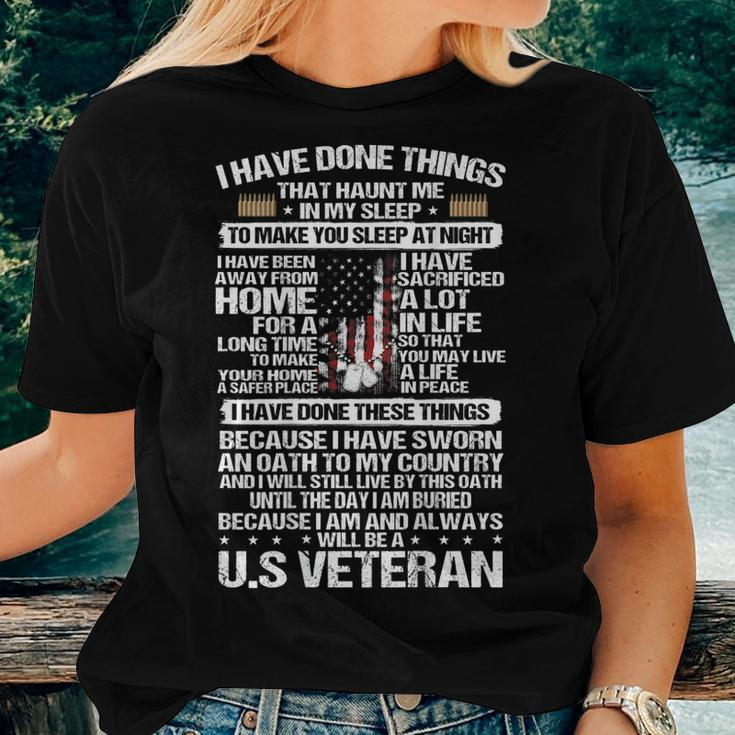 I Have Done Things That Haunt Me In My Sleep US Veteran Women T-shirt Gifts for Her