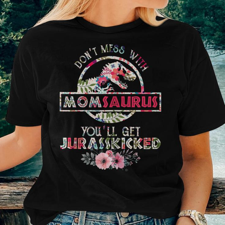 Dont Mess With Momsaurus Mix Flower Shirt Women T-shirt Gifts for Her