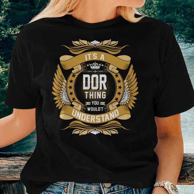Dor Name Dor Family Name Crest V3 Women T-shirt Gifts for Her