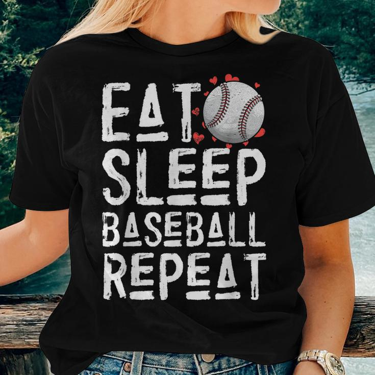 EAT SLEEP CUBS REPEAT Ladies Cut T-Shirt MLB Baseball Chicago Cubs - SMALL