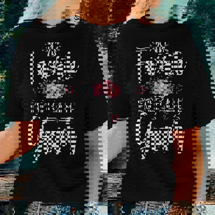 My Favorite People Call Me Gram Floral Women T-shirt Gifts for Her