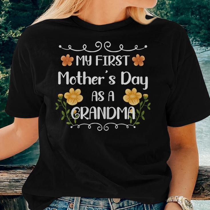 Womens My First As A Grandma In 2023 Women T-shirt Gifts for Her