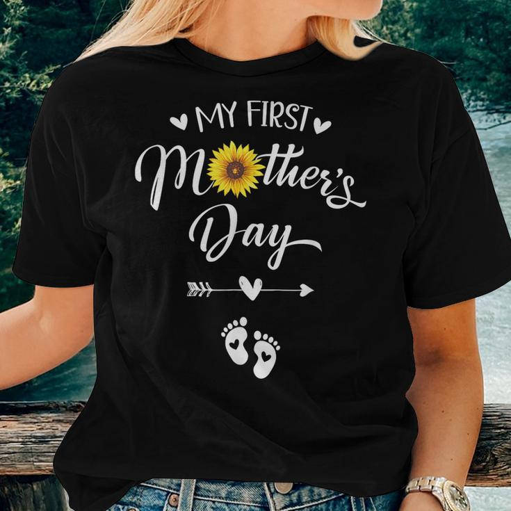 My First Pregnancy Announcement Sunflower Women T-shirt Gifts for Her