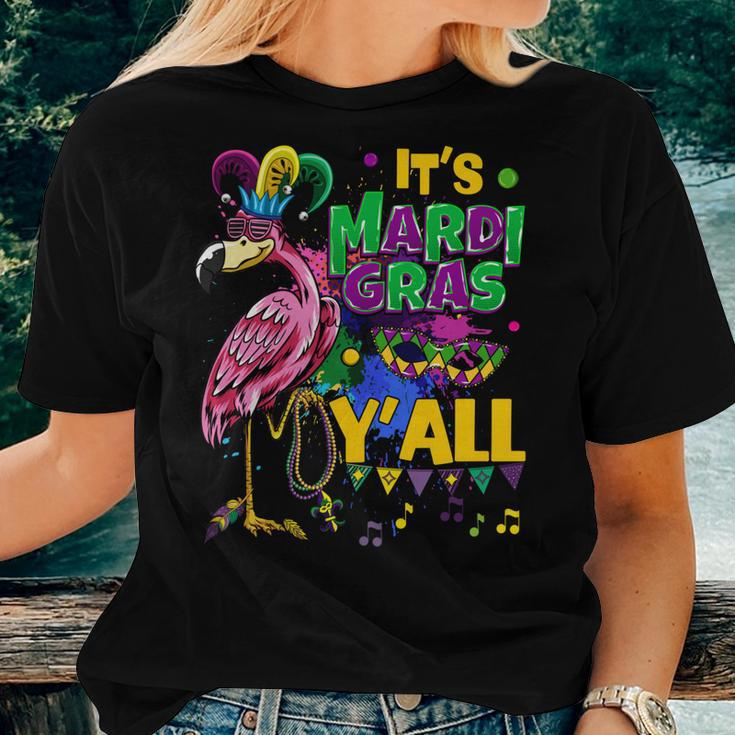 Funny Carnival Party Gift Idea Flamingo Mardi Gras V6 Women T-shirt Gifts for Her