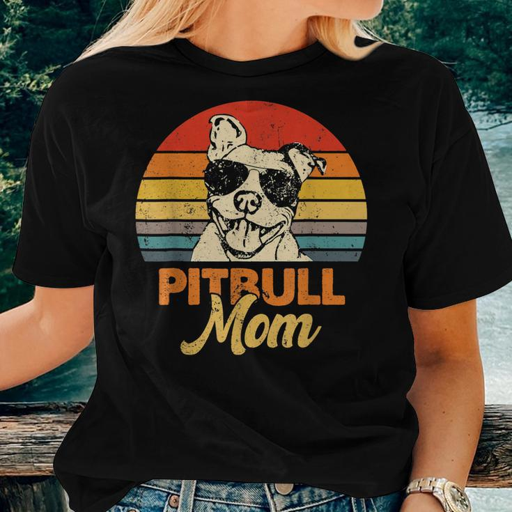 Funny Dog Pitbull Mom Pittie Mom Mothers Day  Women Crewneck Short T-shirt Gifts for Her