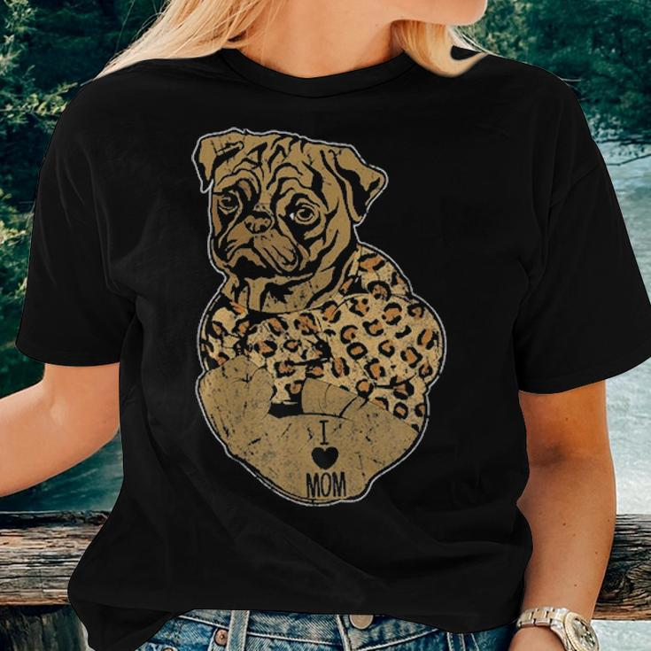 Funny Leopard Dog Pug Mom Costume Mothers Day Gift Women T-shirt Gifts for Her
