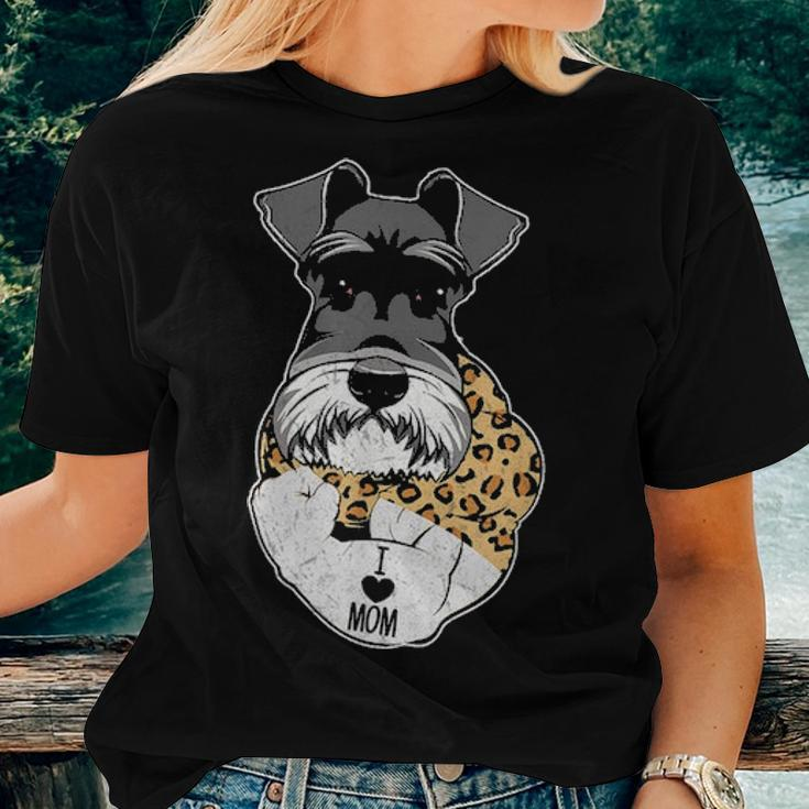 Funny Leopard Schnauzer Mom Costume Mothers Day Gift Women T-shirt Gifts for Her