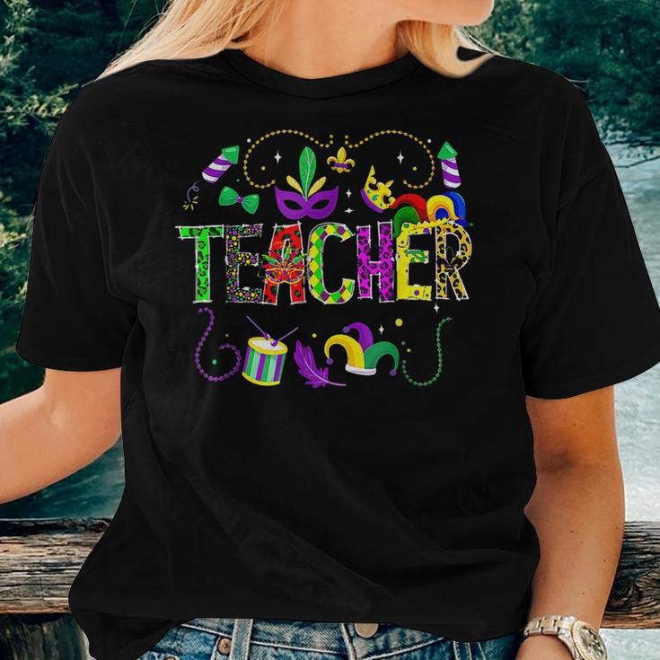 Funny Teacher Mardi Gras Family Matching Outfit V3 Women T-shirt Gifts for Her