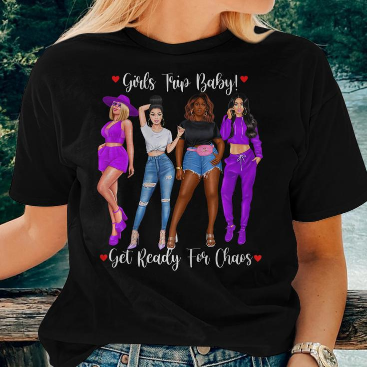 Womens Girls Trip Get Ready For Chaos Friends Together On Trip Women T-shirt Gifts for Her