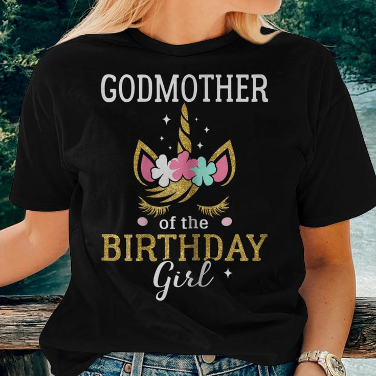 Godmother Of The Birthday Girl Unicorn Women T-shirt Gifts for Her