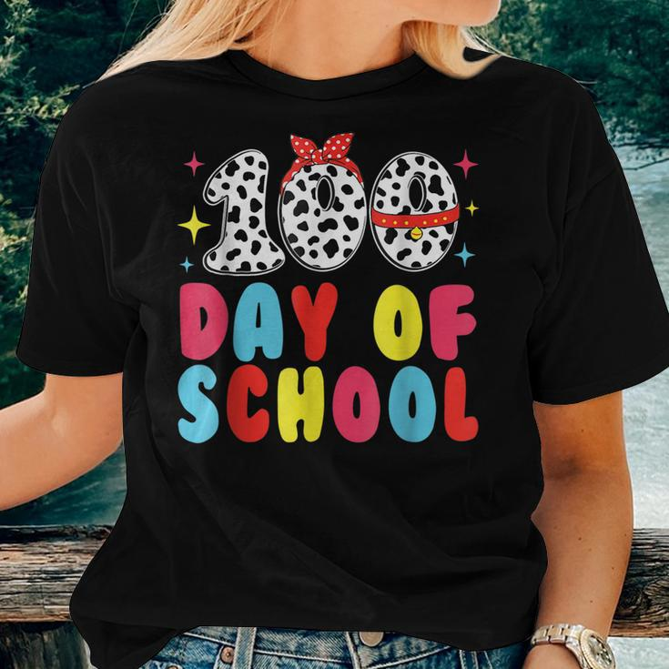 Happy 100 Day Of School Students Kids Dalmatian Dog Teachers Women T-shirt Gifts for Her