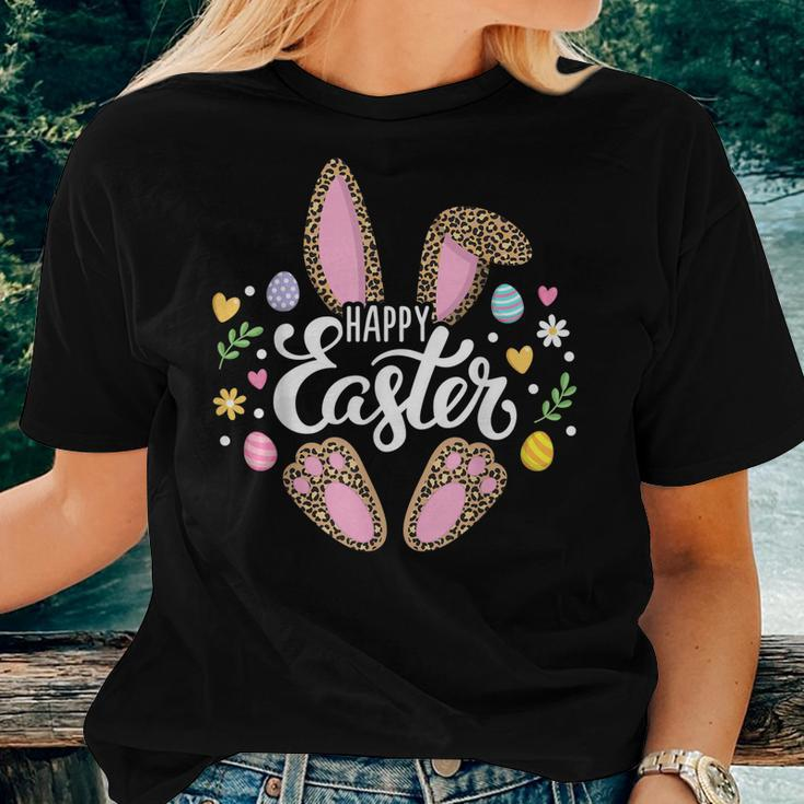 Happy Easter Bunny Leopard Easter Egg Hunt Easter Women Girl Women T-shirt Gifts for Her