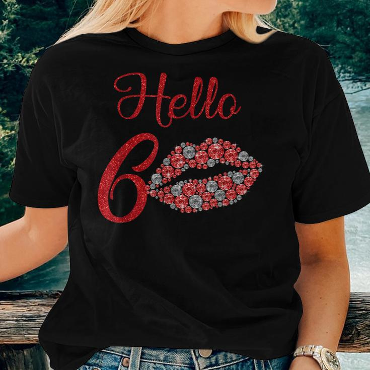Womens Hello 60 Costume 60 Years Old Lips 60Th Birthday Women T-shirt Gifts for Her