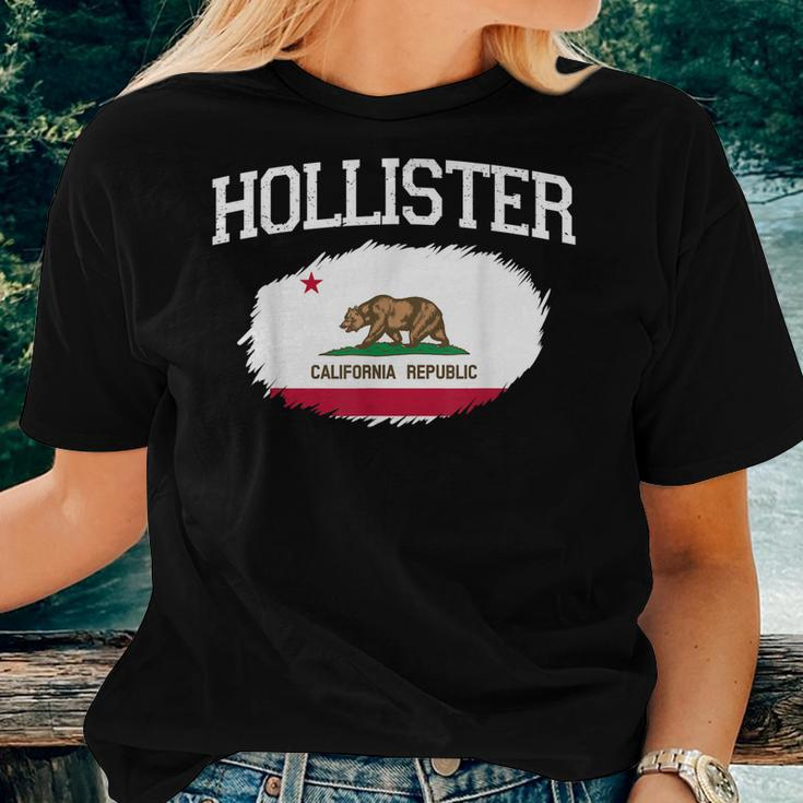 Hollister Ca California Flag Vintage Usa Sports Men Women Women T-shirt