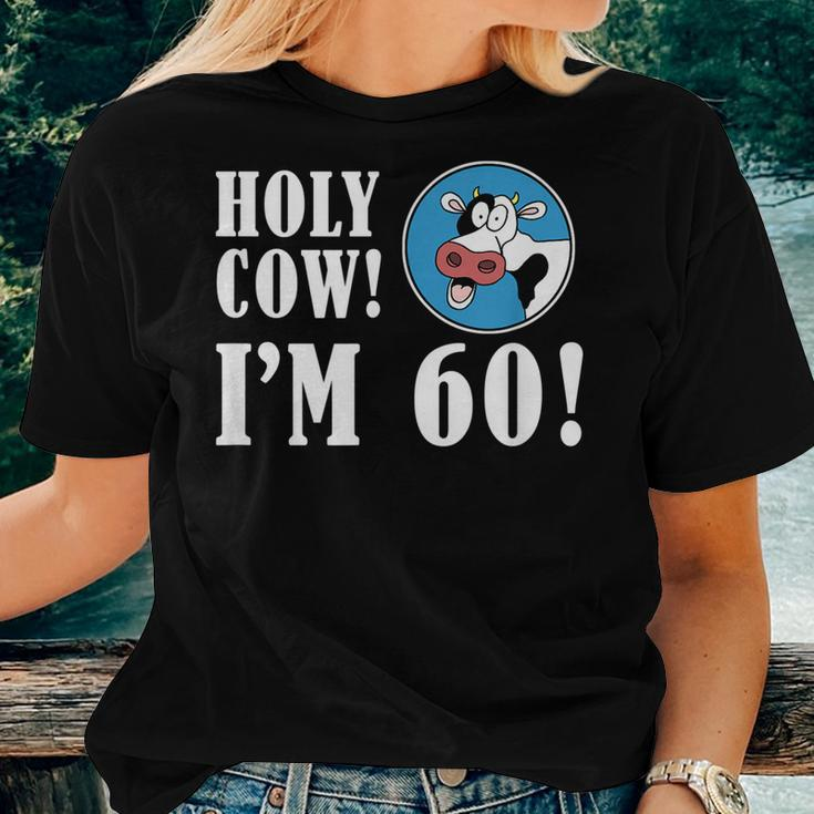 Holy Cow Im 60 60Th Milestone Farmer Birthday Women T-shirt Gifts for Her
