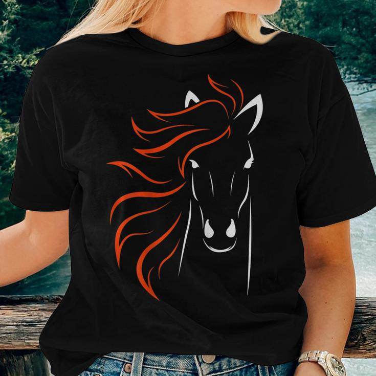Horse Orange Blue Colorado Denver D Football Women T-shirt Gifts for Her