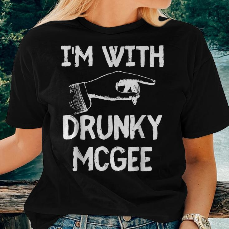 Im With Drunky Mcgee Funny Couples St Patricks Day Women T-shirt Gifts for Her