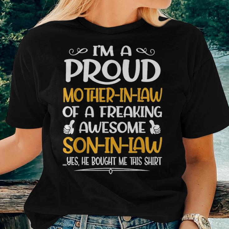 Im A Proud Mother In Law Of A Freaking Awesome Son In Law Women T-shirt Gifts for Her