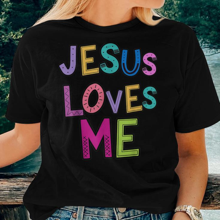 Jesus Loves Me Religious Christian Catholic Church Prayer Women T-shirt Gifts for Her