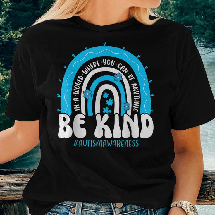 Be Kind Autism Awareness Groovy Rainbow Choose Kindness Women T-shirt Gifts for Her