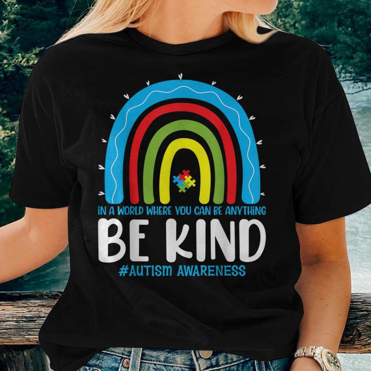 Be Kind Autism Awareness Rainbow Leopard Choose Kindness Women T-shirt Gifts for Her