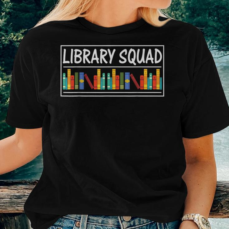 Library Squad Teacher Book Lovers Librarian Women T-shirt Gifts for Her