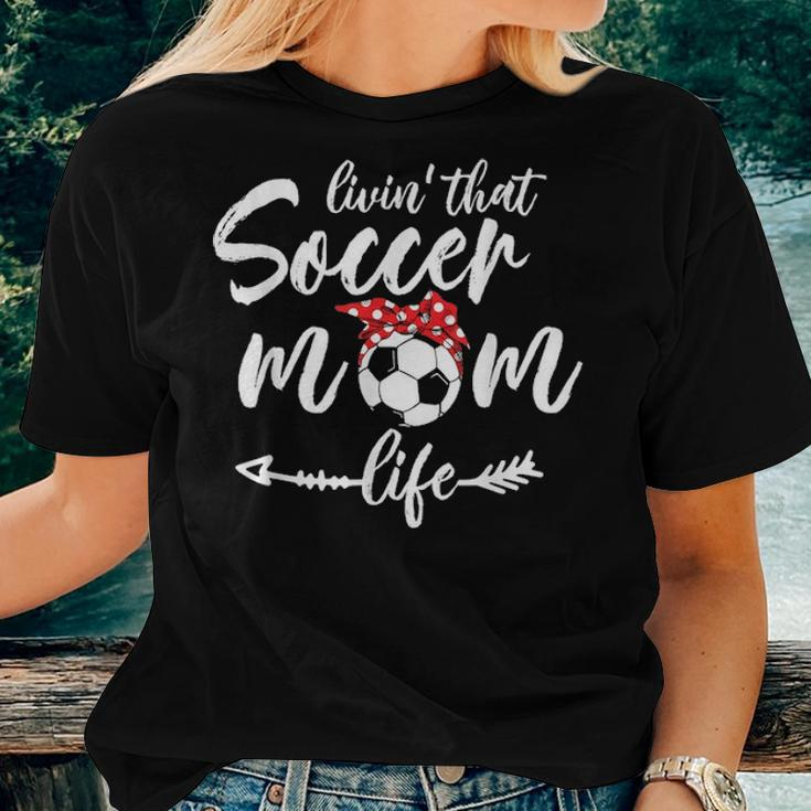 Living That Soccer Mom Life Football Headband Arrow Funny Women T-shirt Gifts for Her