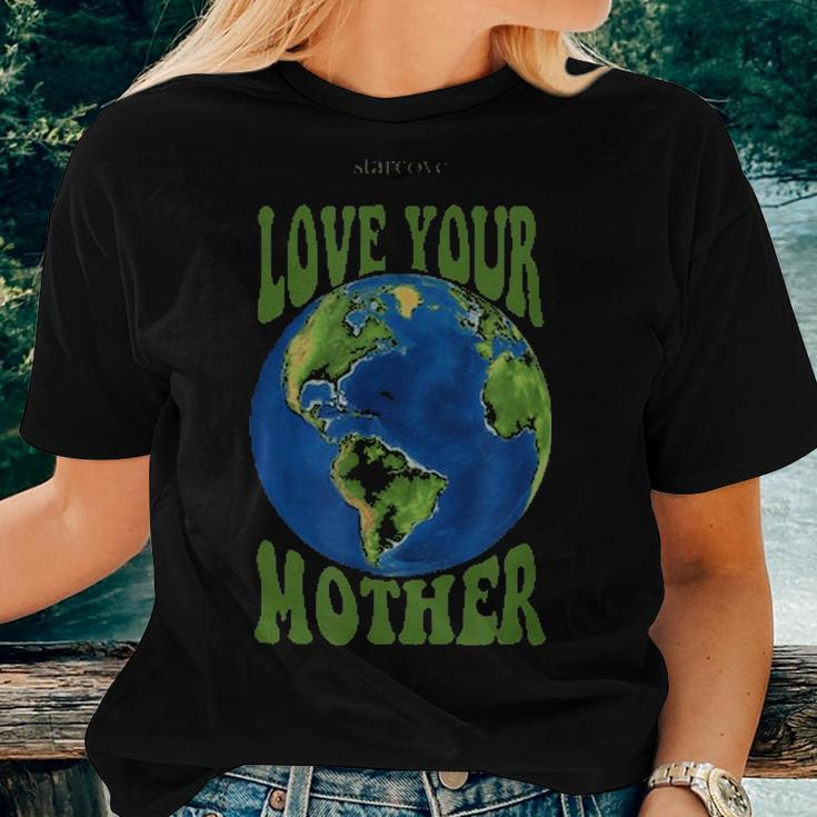 Love Your Mother Earth Planet Earth Day Climate Change Art Women T-shirt Gifts for Her