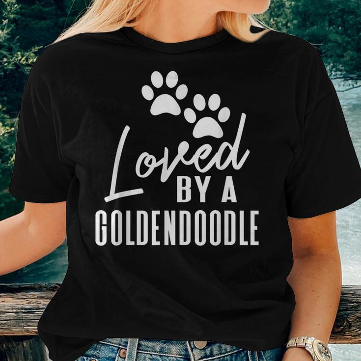 Loved By A Goldendoodle For Dog Mom Or Dad Women T-shirt Gifts for Her