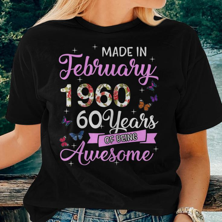 Womens Made In February Girl 1960 60Th Birthday 60 Years Old Women T-shirt Gifts for Her
