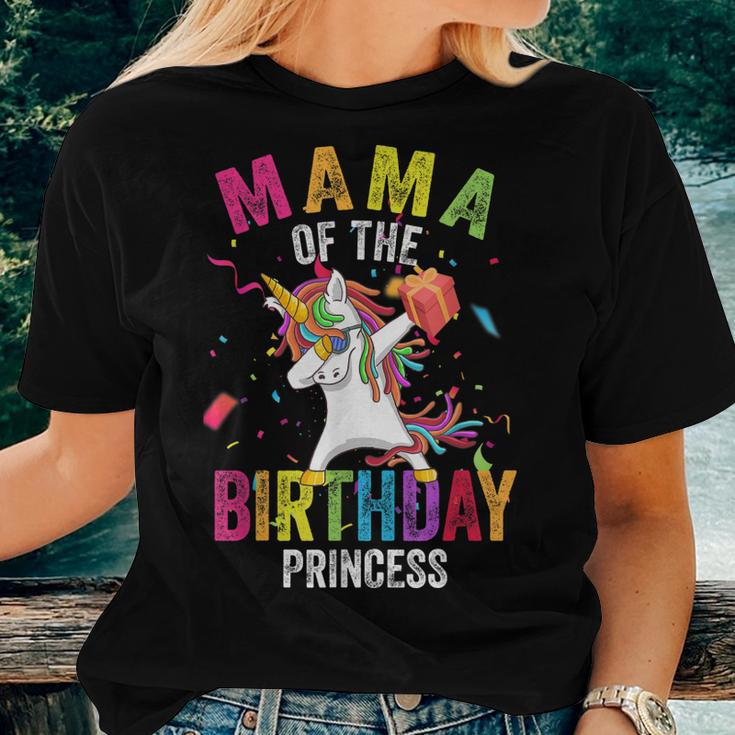 Mama Of The Birthday Princess Dabbing Unicorn Girl Mom Women T-shirt Gifts for Her