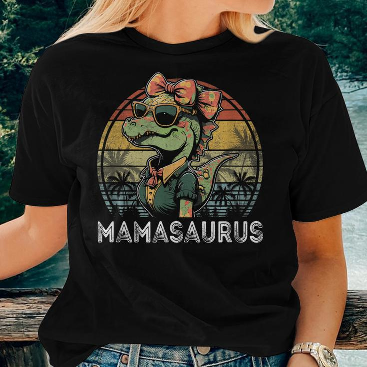 MamasaurusRex Dinosaur Mama Retro Family Matching Women T-shirt Gifts for Her