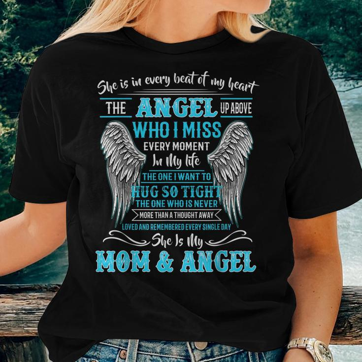 Memory Of Parents In Heaven For Daughter Son Loss Mom Women T-shirt Gifts for Her
