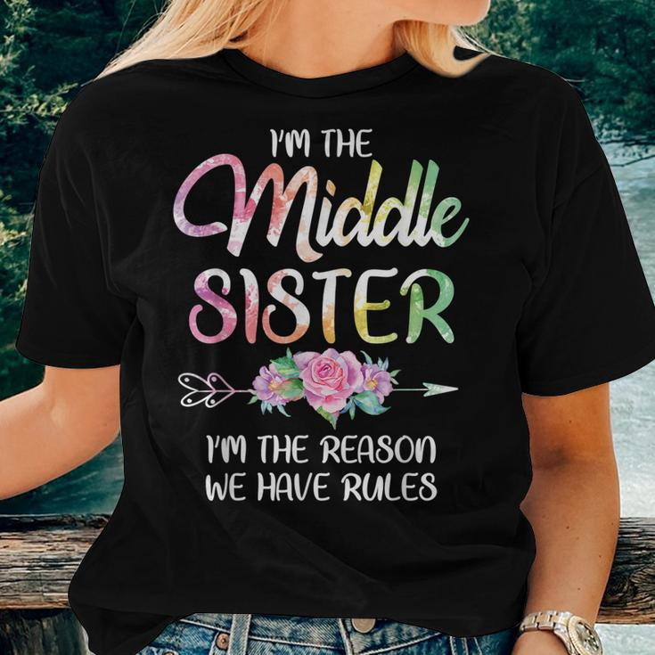 Middle Sister Girls Sibling Rules Birthday Sister Women T-shirt Gifts for Her
