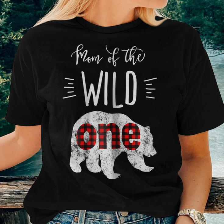 Womens Mom Of The Wild One Shirt Bear Lumberjack 1St Birthday Tee Women T-shirt Gifts for Her