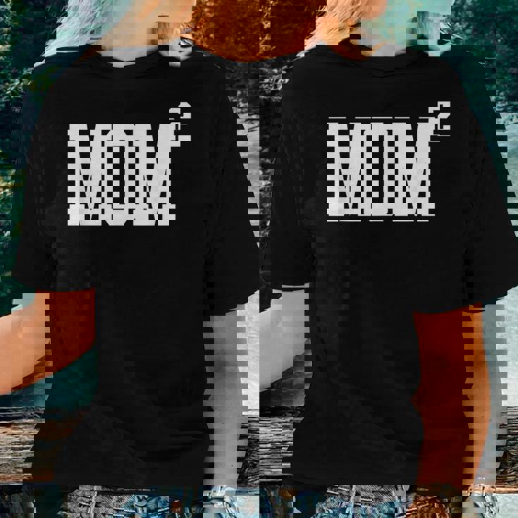 Mom2 Squared Mother Of Two Twins Mama Of 2 Kids Women T-shirt | Mazezy