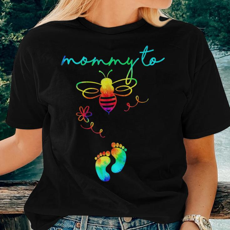 Mommy To Bee Tie Dye Pregnancy Announcement First Time Mom Women T-shirt Gifts for Her