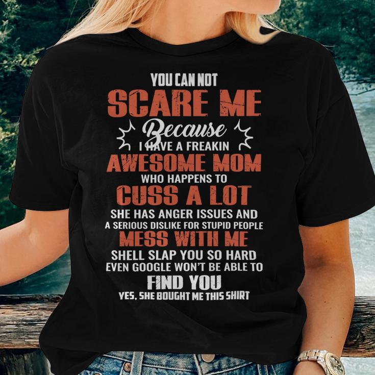 Mother Grandma You Can Not Scare Me Because I Have A Freakin Awesome Mom 79 Mom Grandmother Women T-shirt Casual Daily Crewneck Short Sleeve Graphic Basic Unisex Tee Gifts for Her
