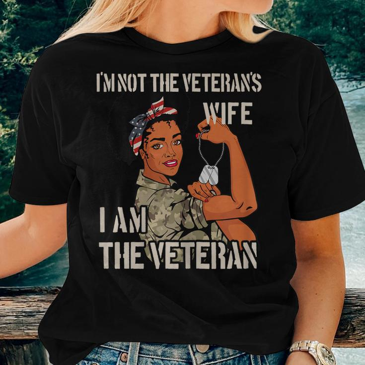 Womens Im Not Veterans Wife Im Veteran Veterans Day Tee Women T-shirt Gifts for Her