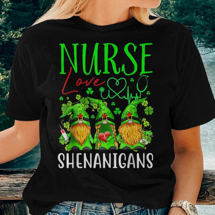 Nurses Love Shenanigans Funny Gnomes Nurse St Patricks Day V3 Women T-shirt Gifts for Her