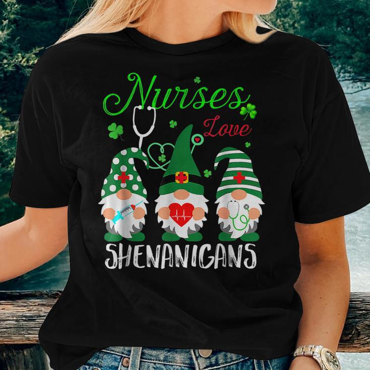 Nurses Love Shenanigans Funny Gnomes Nurse St Patricks Day V6 Women T-shirt Gifts for Her