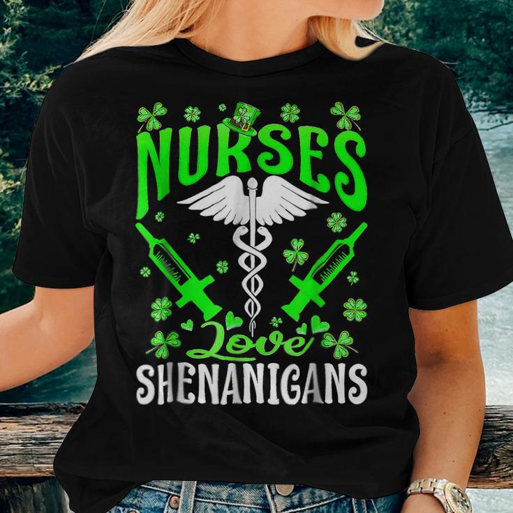 Nurses Love Shenanigans Funny St Patricks Day Nursing Women T-shirt Gifts for Her