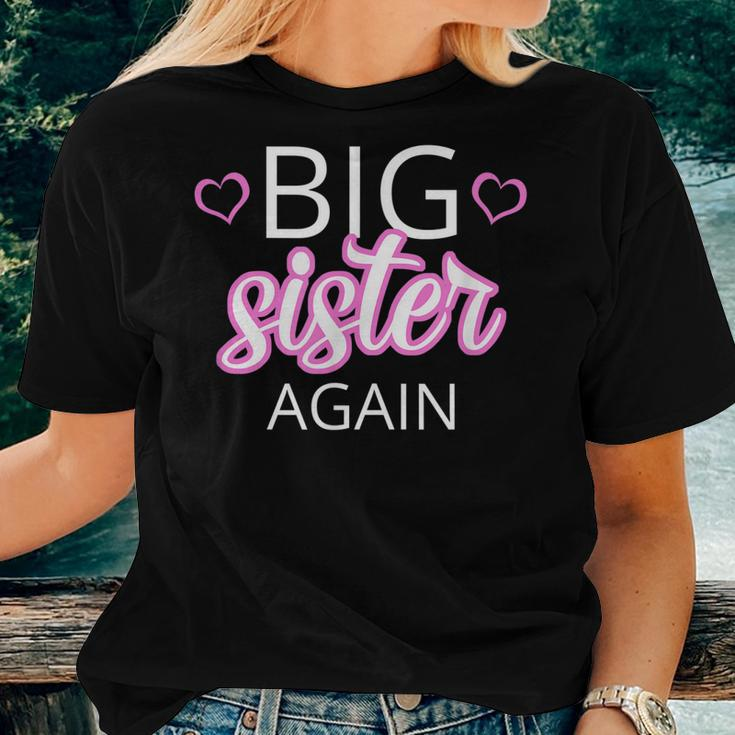 Older Sibling Big Sister Again Pregnancy Reveal Women T-shirt Gifts for Her