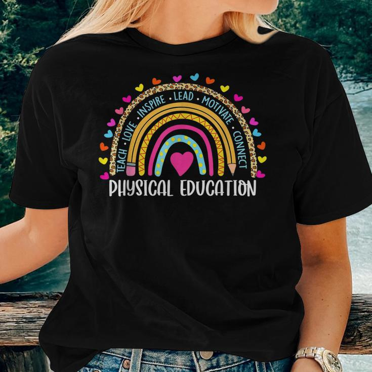 Pe Teacher Boho Rainbow Physical Education Teacher Women T-shirt Gifts for Her