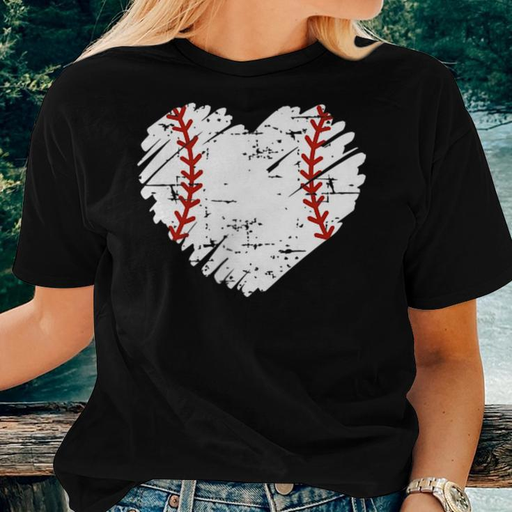 Pocket Baseball Heart Cute Softball Men Women Mom Dad Boys Women T-shirt Gifts for Her
